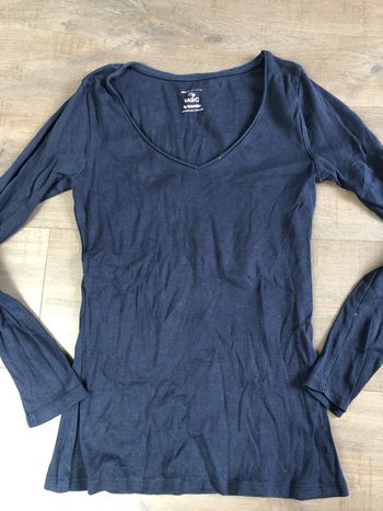 T shirt manches longues basic de camaïeu marine taille S