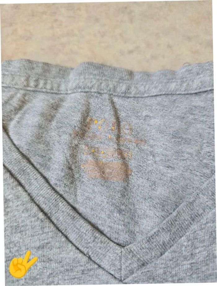 T-shirt Ralph Lauren L coupe col V gris Homme Men tee11b - photo numéro 3