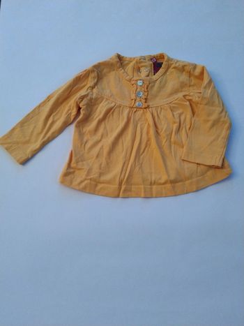 tee shirt jaune knot so bad fille 6  mois