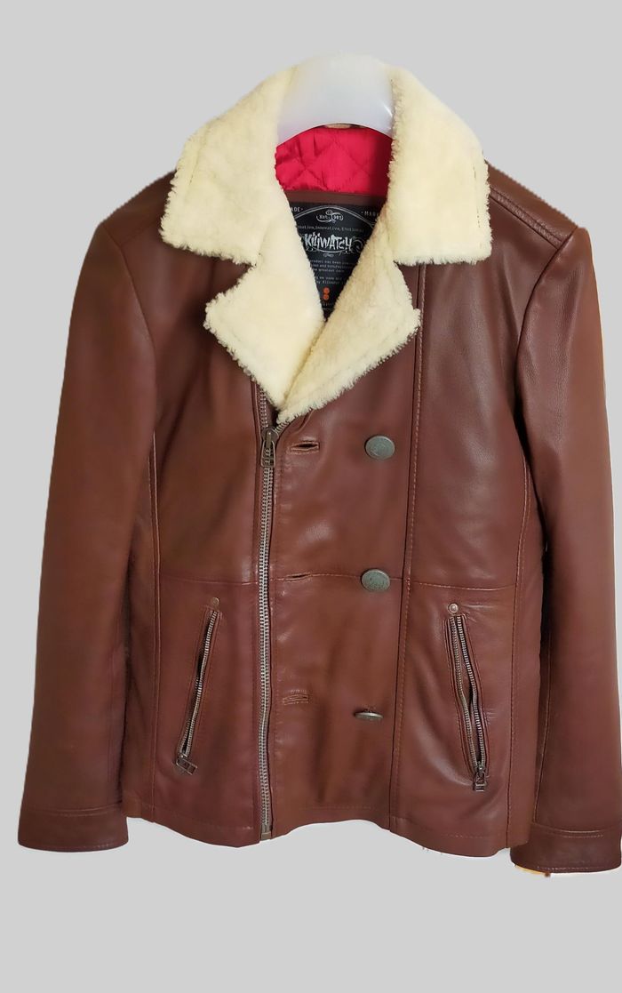 Blouson cuir mouton Kiliwatch marron – Taille S – Très bon état
