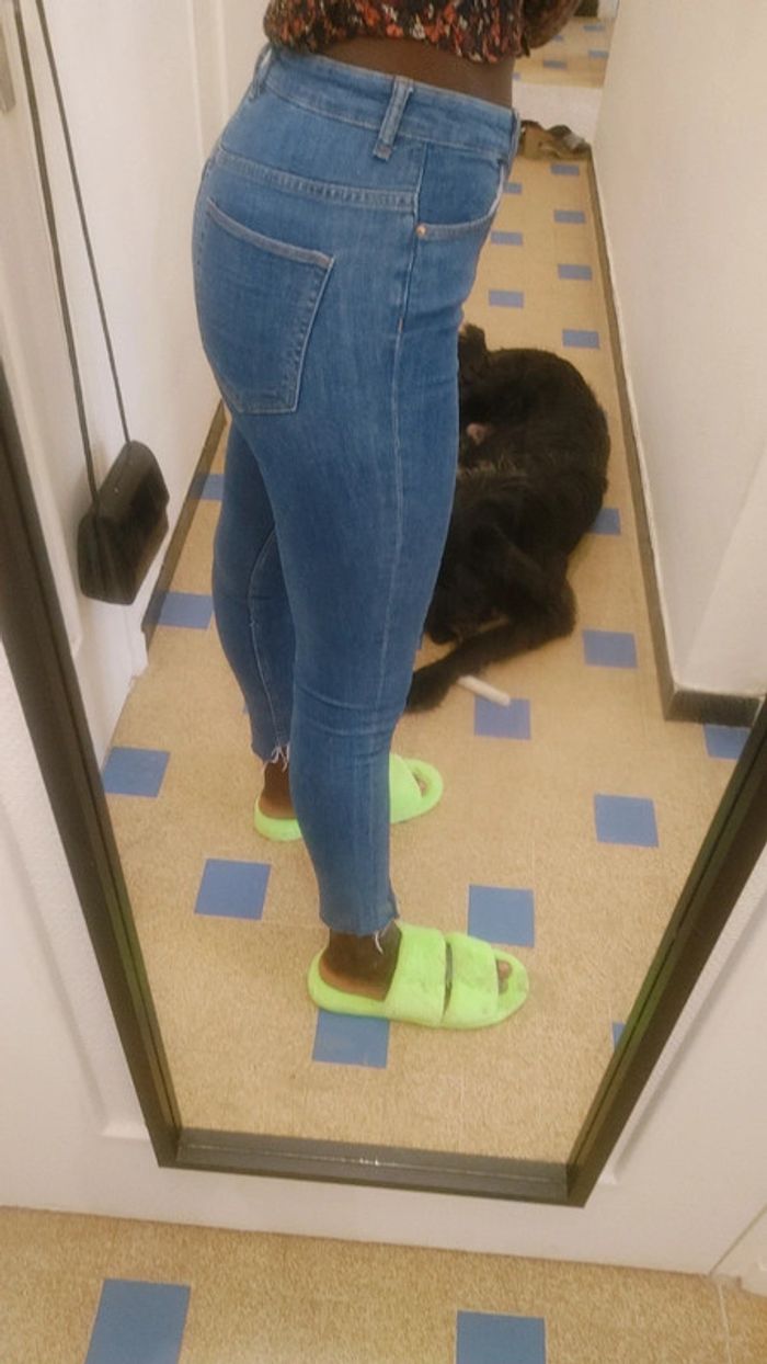 Pantalon taille haute bicolore - photo numéro 5
