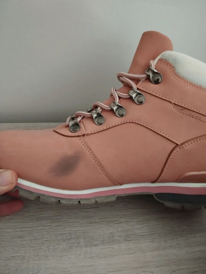Paire bottines hiver T38 rose - photo numéro 7