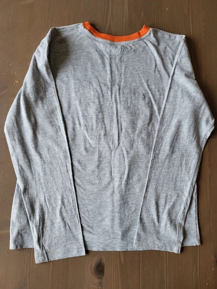 Tee shirt manches longues High Five gris 14 ans Monoprix Teens coton bio - photo numéro 3