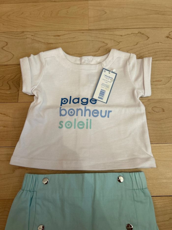 Ensemble short t-shirt Jacadi 1 mois - photo numéro 4