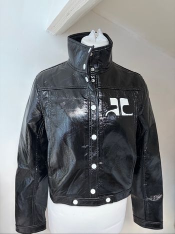 Veste Courrèges vinyle noir authentique QR code – Taille L – Excellent état