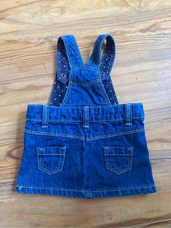 Robe salopette jean bébé fille