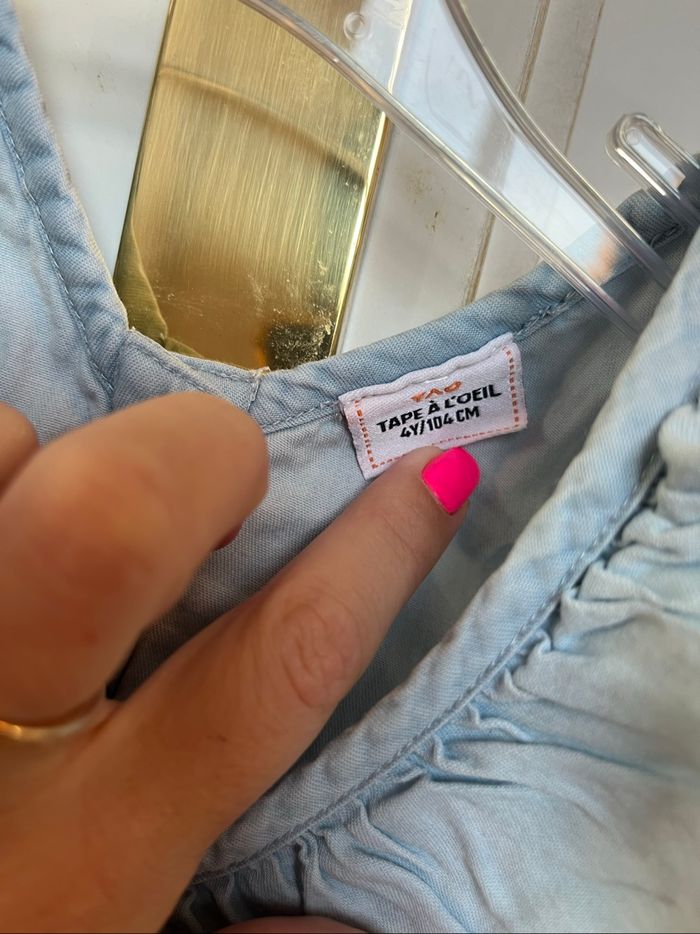 Débardeur crop top Tape à l’œil bleu en jean - photo numéro 4