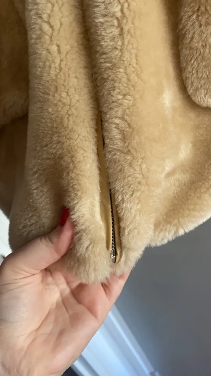 Manteau moumoute beige NAKD - photo numéro 3
