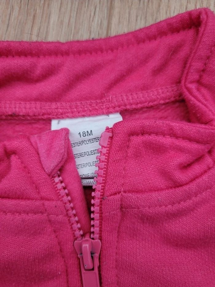 Veste de sport zippée rose fille 18 mois - photo numéro 2