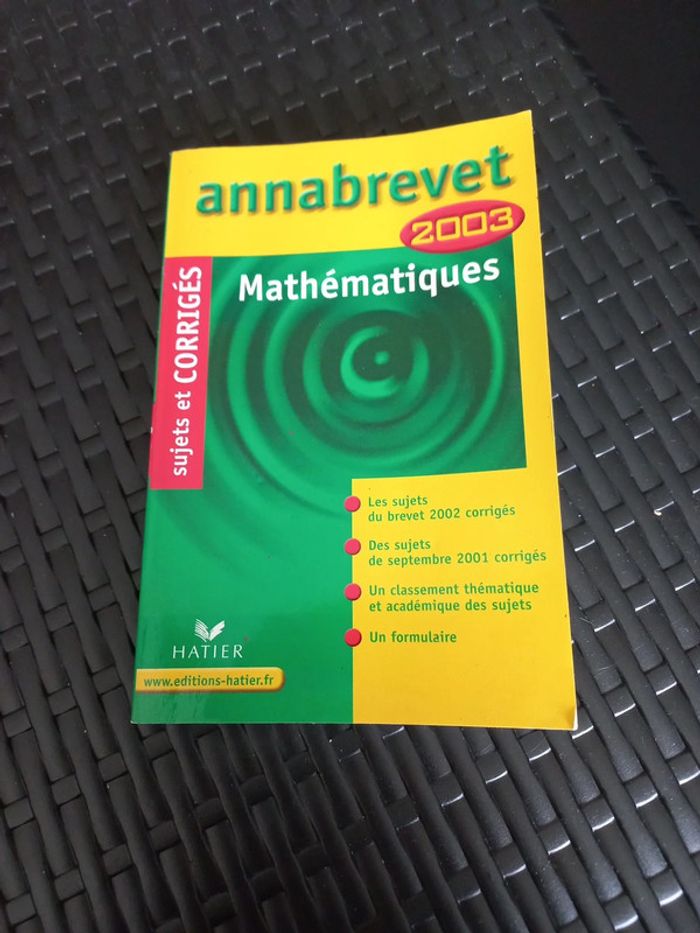 Livre Annabrevet mathématiques