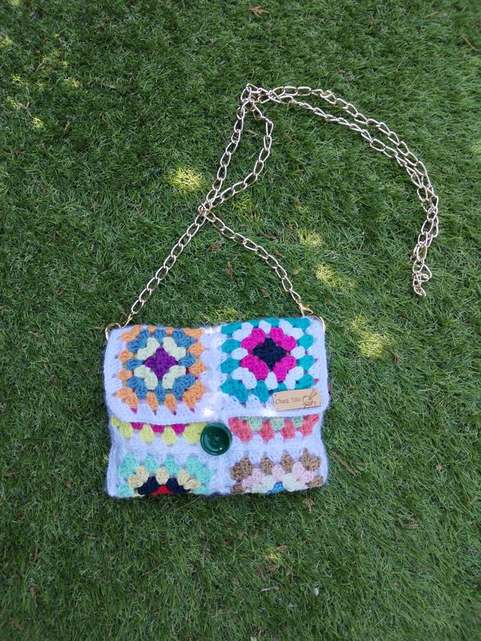 Sac à main Pochette Trousse crochet multicolore Girly pour l'été - photo numéro 3