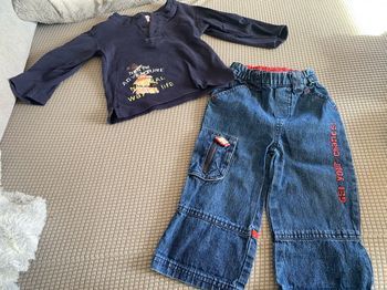 Ensemble polo + pantalon jean bebe garçon 18 mois