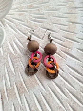 Boucle d'oreille en bois