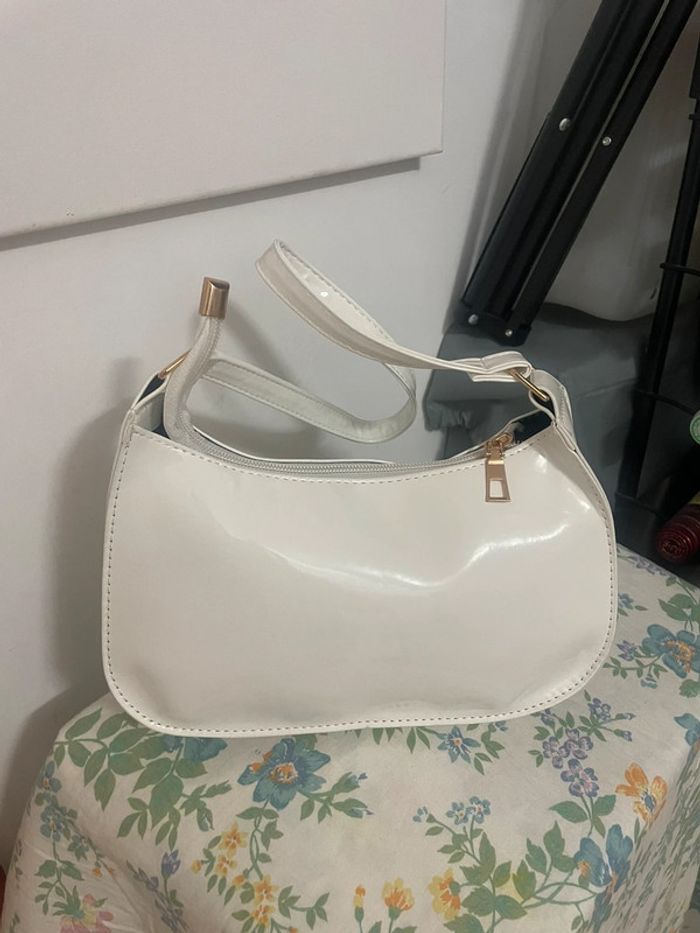 🌷🌷Sac À Bandoulière Brillant  blanc Sac À La Mode,  En Cuir synthétique Verni, - photo numéro 2