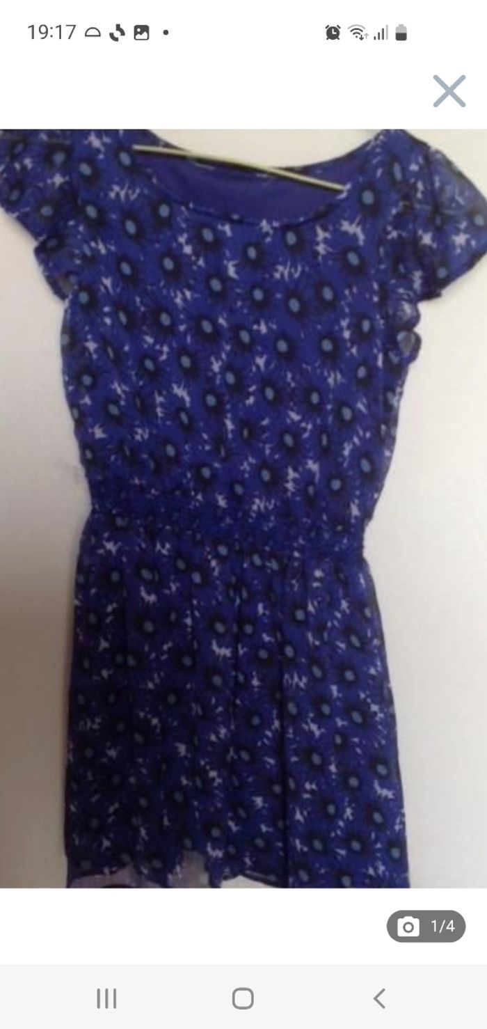 Robe imprimée bleue manches courtes 12 ans - photo numéro 4