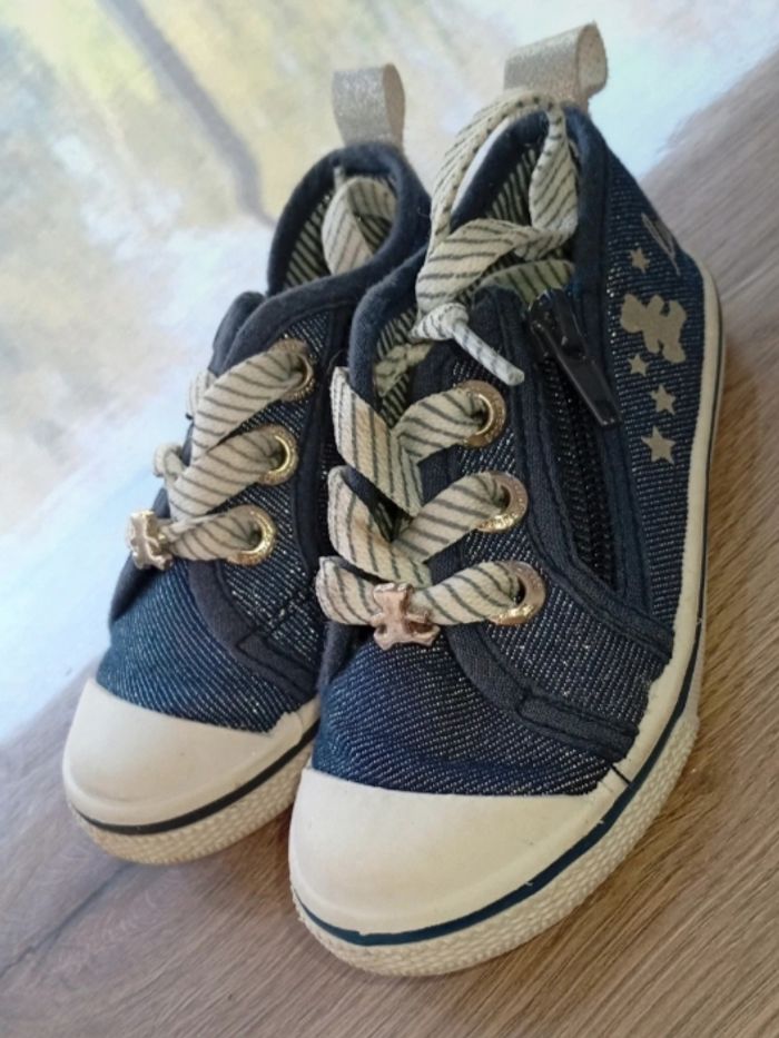Chaussure lulu castagnette bleu blanc taille 21 - photo numéro 3