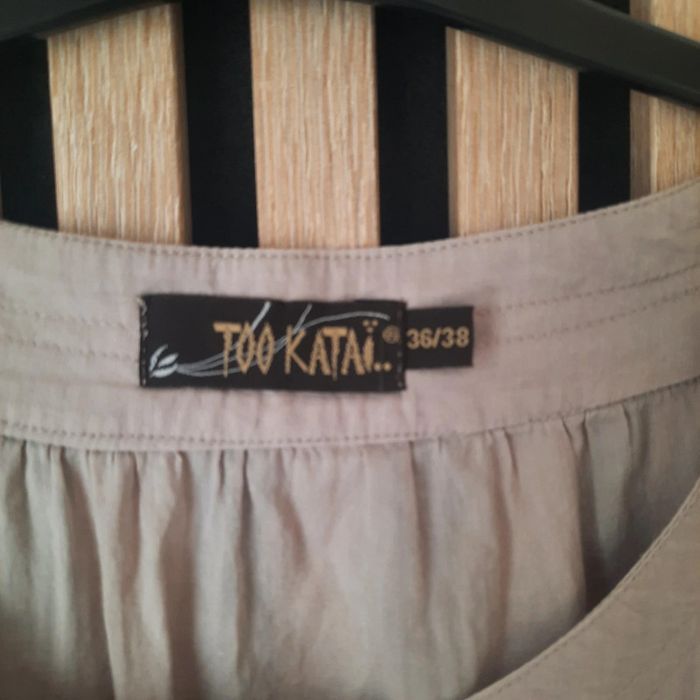 JBlouse bohème fluide coton gris clair T 36/38 Too Kataï - photo numéro 7