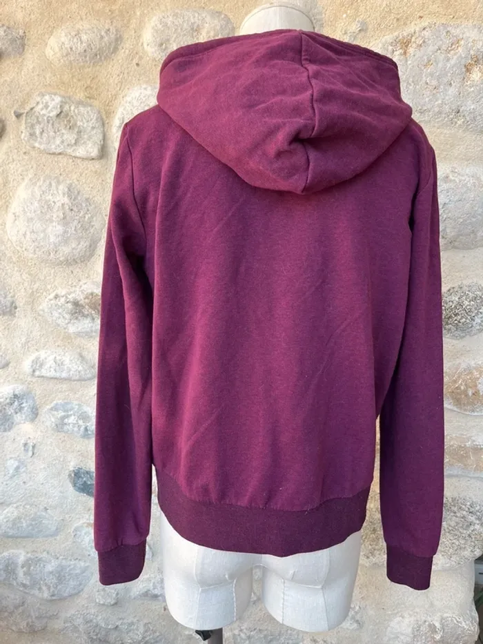 H&M - Sweat à capuche fermeture éclair Bordeaux cerise - photo numéro 3