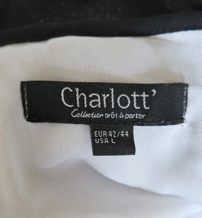 Blouse manches courtes noire et blanche Charlott' Taille 42 44 - photo numéro 6
