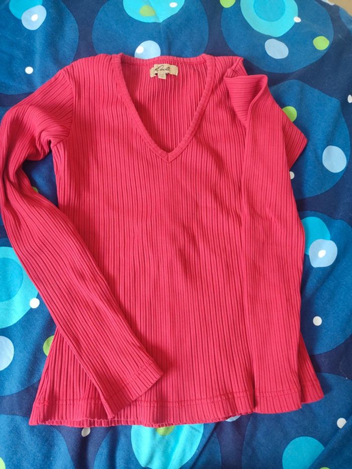 T shirt manche longue rouge denllo