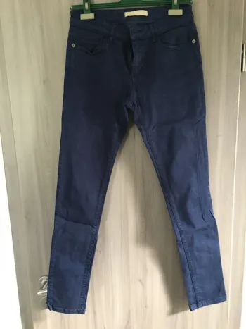 Pantalon 7-8 slim bleu zara