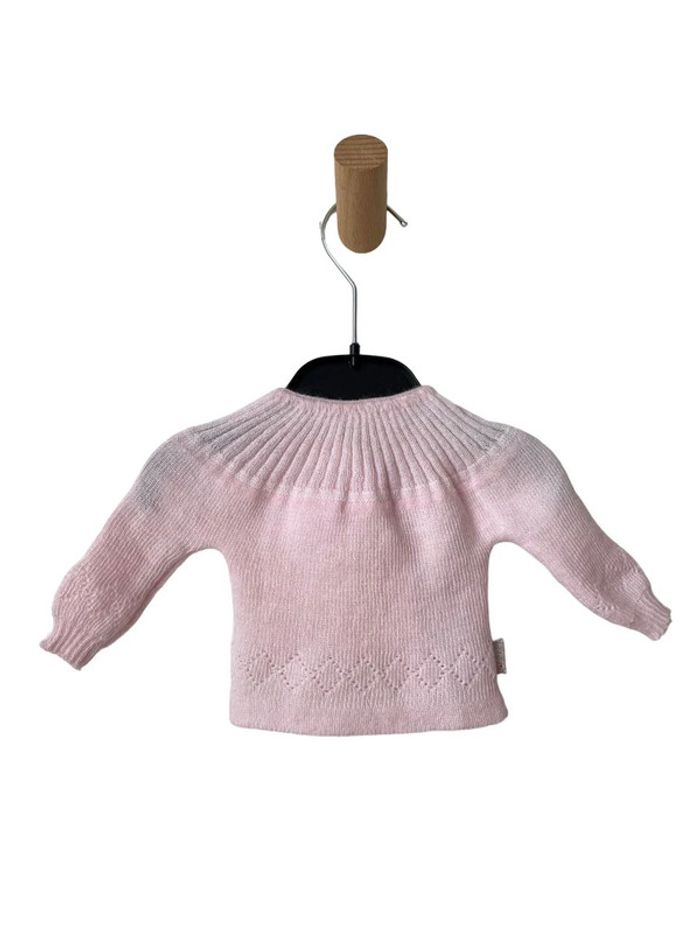 Brassière nouveau-né / gilet bébé fille rose pâle - Bébé 9 naissance - photo numéro 3