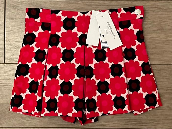 Jupe culotte en coton organique avec taille ajustable et T-shirt à col Claudine Jacadi T-4 ans - photo numéro 3