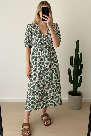 Robe mi-longue imprimée florale – Taille 36