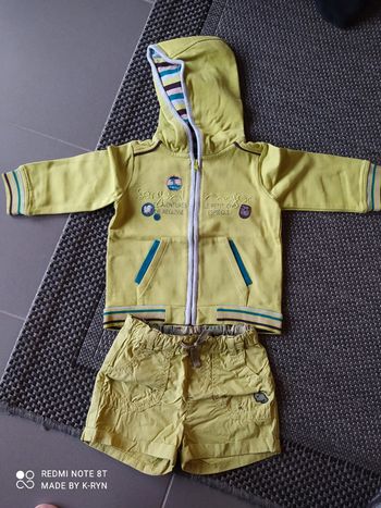 Short + gilet 18 mois.