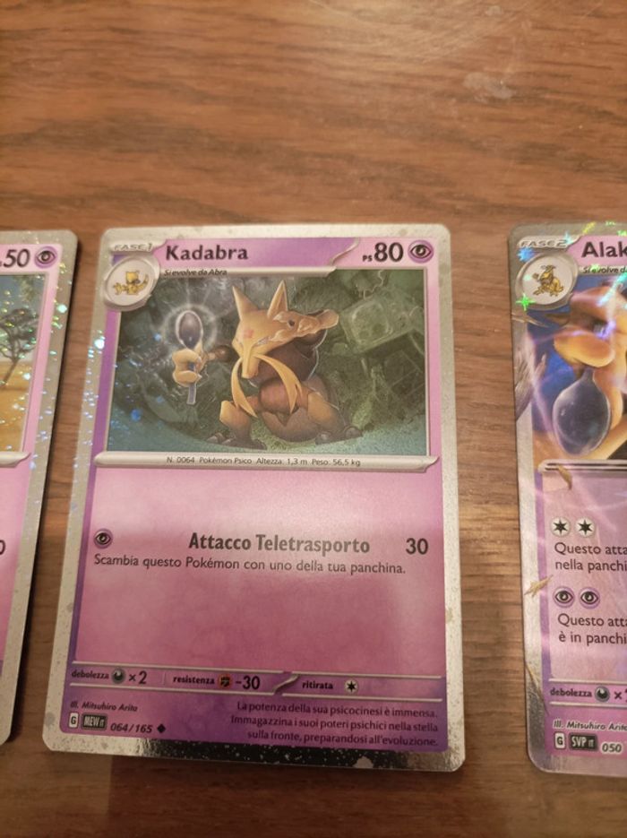 Lot de 3 cartes Pokemon 151 Holo Abra Kadabra Alakazam EX - photo numéro 2