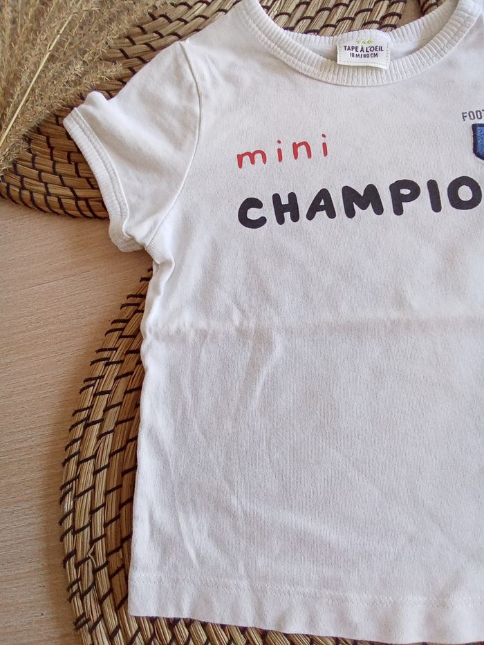 Tee shirt blanc manches courtes TAO taille 18 mois - photo numéro 4