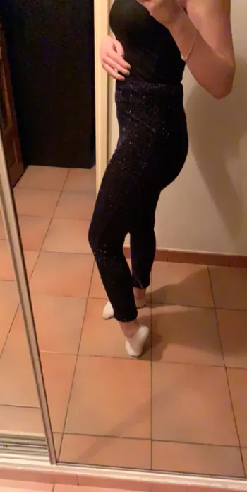 Legging bleu nuit à sequins brillants taille 36 marque Boohoo