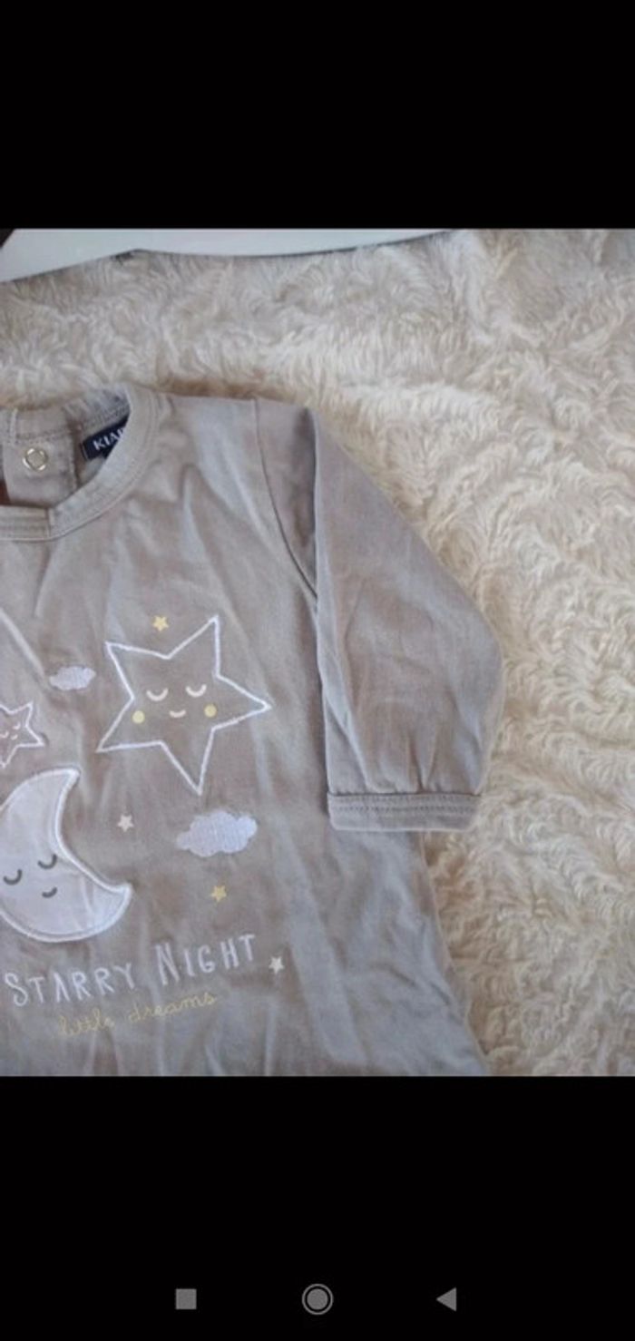 Pyjama grenouillère coton été léger Mixte 3 mois Starry night Étoile Lune Kiabi - photo numéro 4