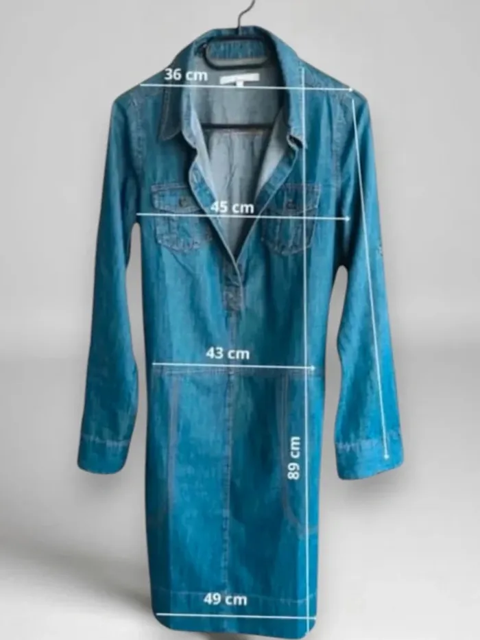 Robe jean mi-longue Somewhere effet chemise et jupe coupe droite 100 % coton - photo numéro 9