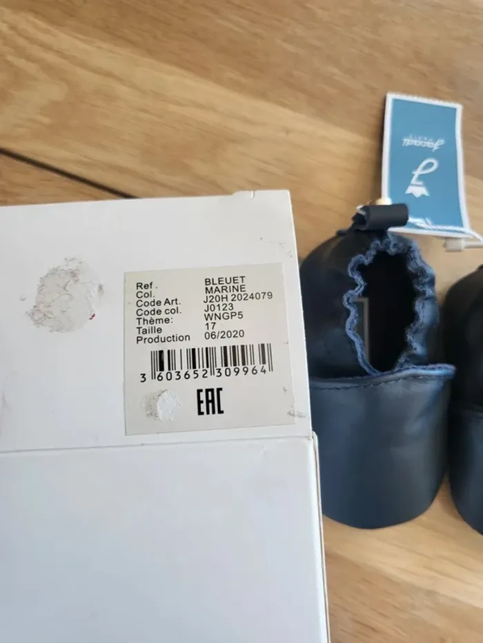 Chaussons semelle souple Jacadi 17 marine en cuir - photo numéro 10