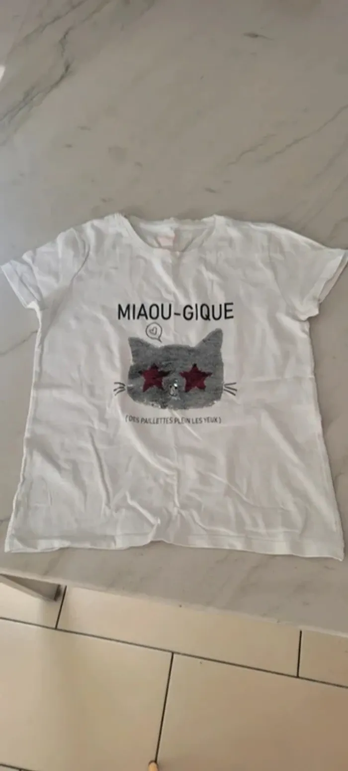 Tee shirt manches courtes La Halle Sequins