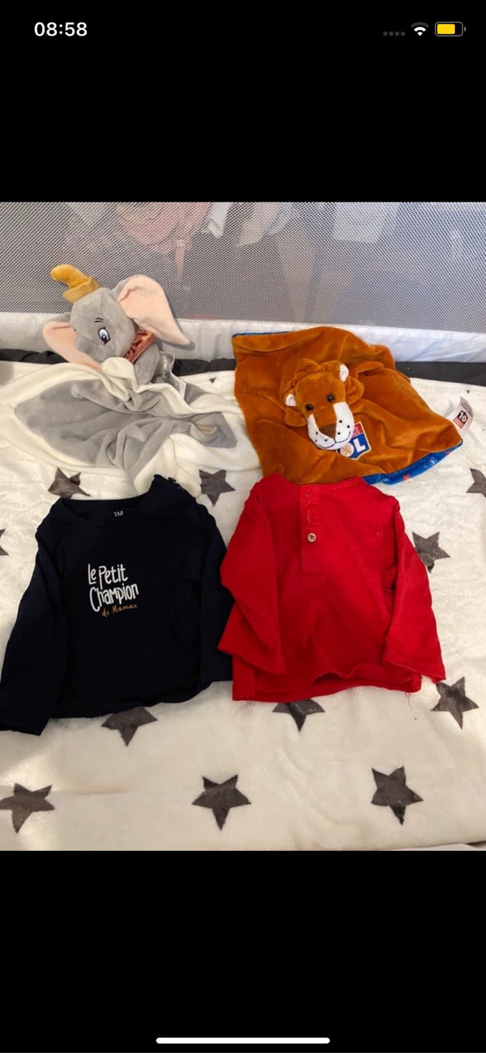 Lot maillot longues manches 1 mois