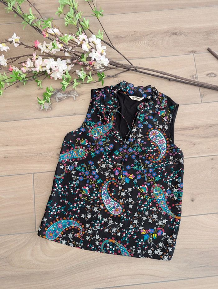T-shirt sans manche fleuri nafnaf taille s