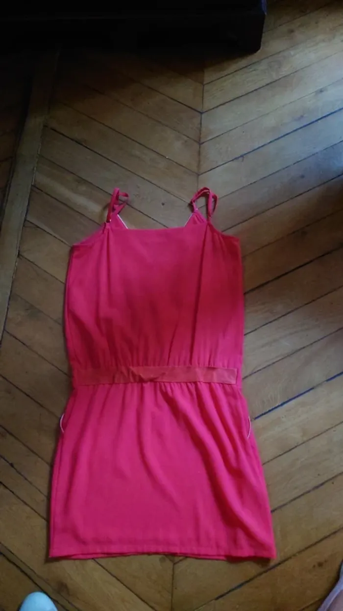 Robe été Mamouchka Tam-Tam T36/S – fines bretelles, rose grenat, chic et courte - photo numéro 14