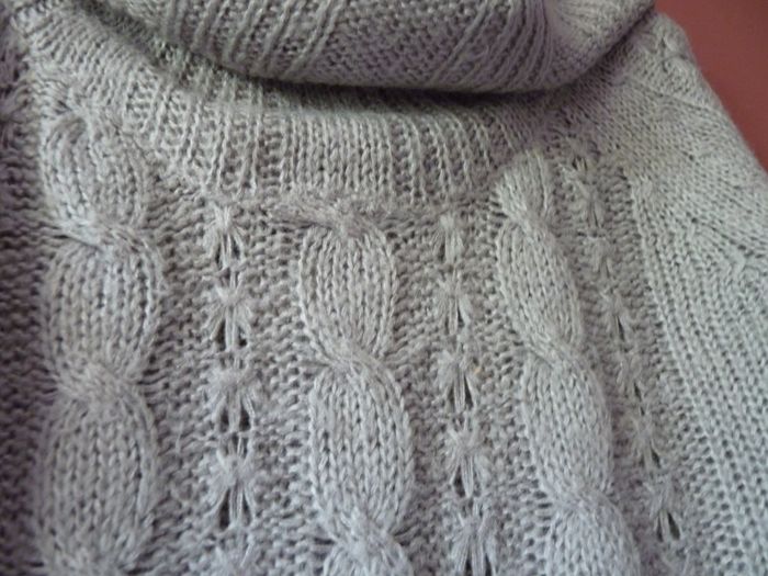 Pull femme gris clair S 36 col châle manches longues TBE - photo numéro 2