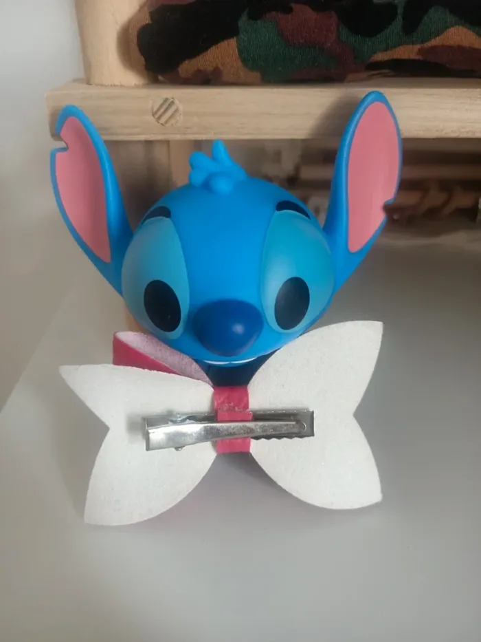 Barrette rose croco fait main - photo numéro 2