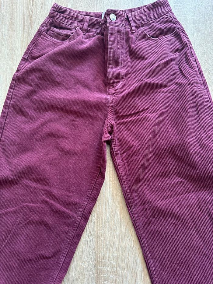 Pantalon bordeaux à velours - photo numéro 3