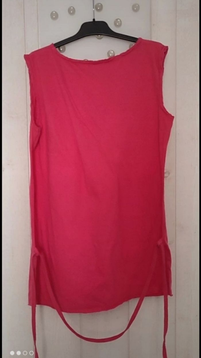 Tee shirt tunique rose fushia Cimarron taille unique - photo numéro 3