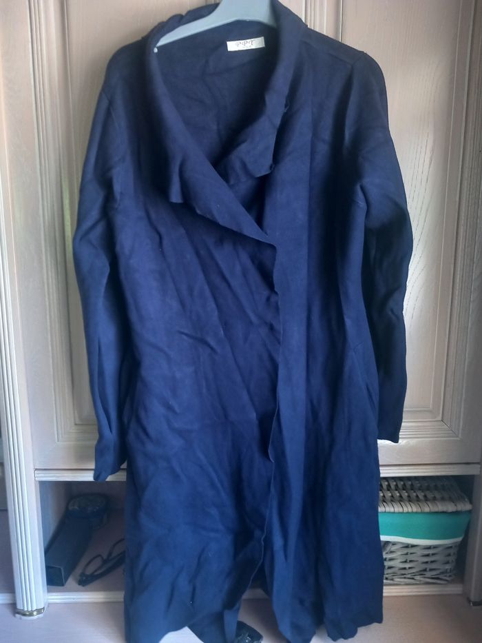 Gilet long bleu marine