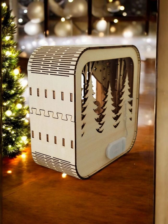 Lampe décorative de Noël en bois - photo numéro 3