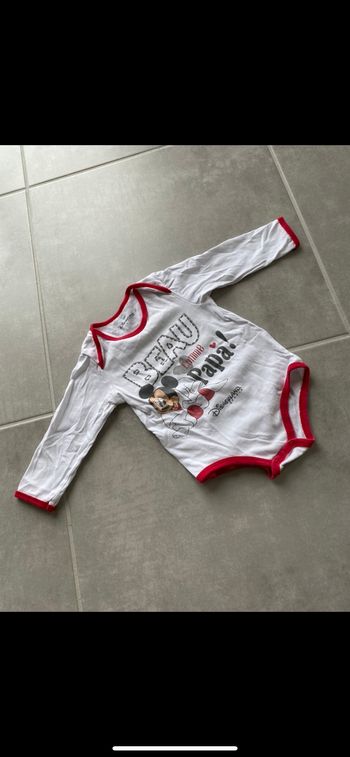 Body manches longues Mickey Beau comme Papa Disney 12 mois