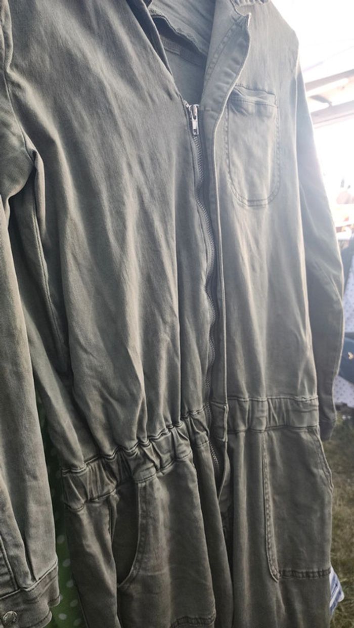 Superbe combi overall en coton kaki taille 38 - photo numéro 3