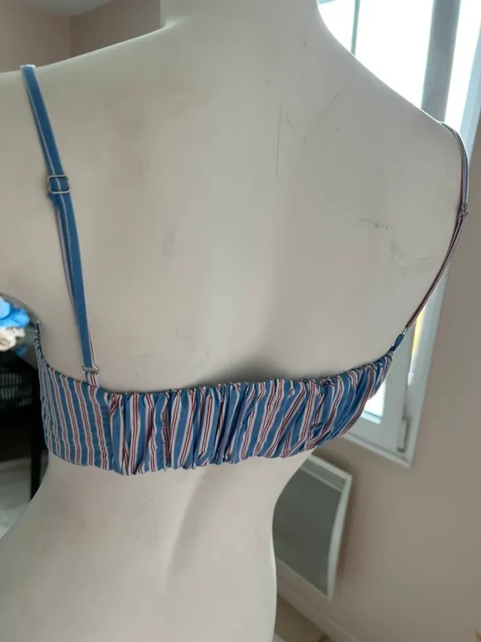 Chemisier Zara neuf bleu et blanc - photo numéro 7