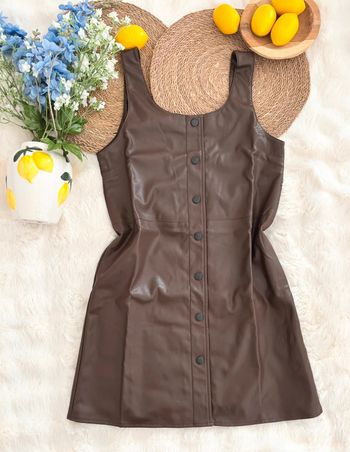 Robe marron en similicuir Molly Bracken taille M