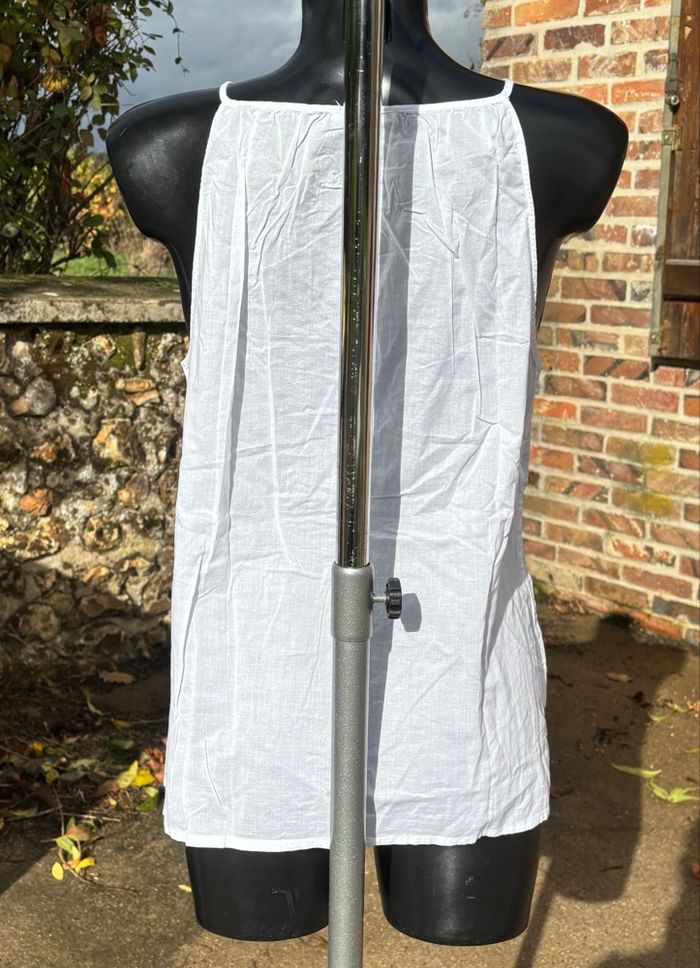 🤍 Top blanc bohème à bretelles - Promod - T38 - photo numéro 4